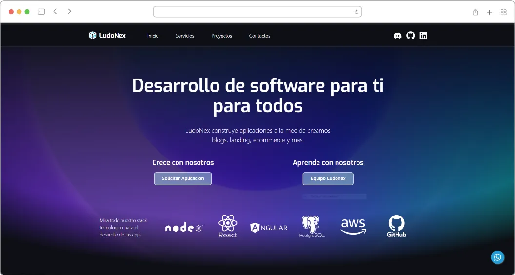 Vista del proyecto LudoNex