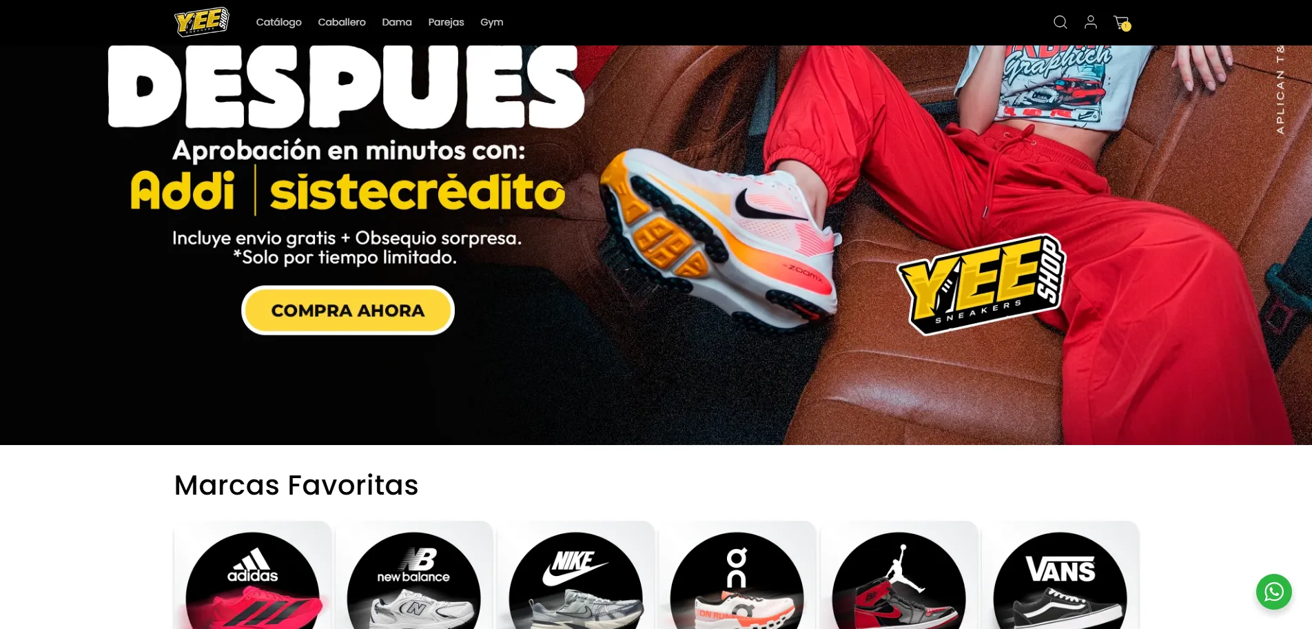 Vista del proyecto Yeeshop